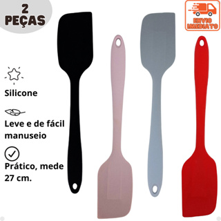 Kit 2 Espátula Reta de Silicone Pão Duro Grande, Raspadora, melhores utensílios para sua cozinha em Oferta na Shopee