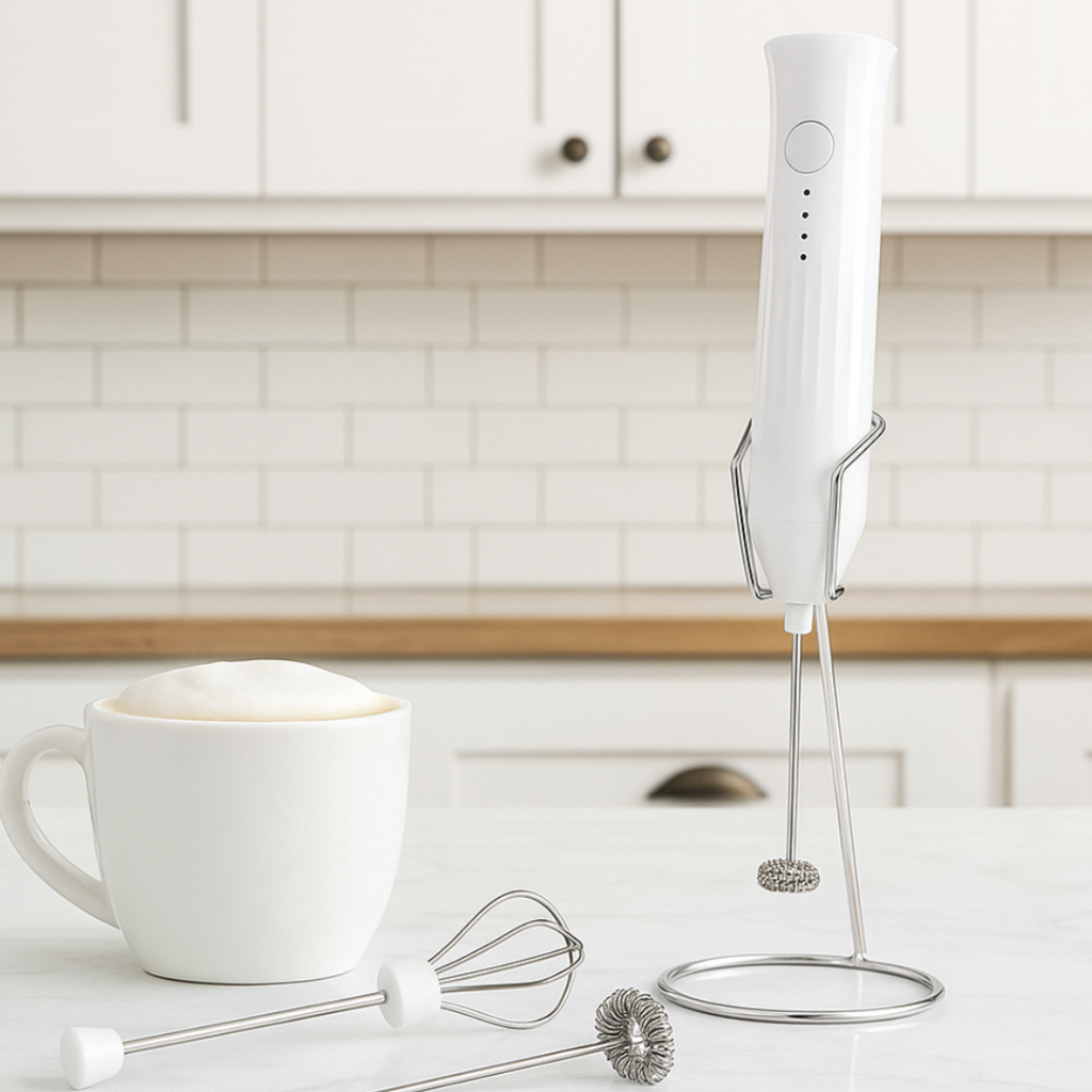 Mini Mixer Portátil com Suporte 2 em 1 Recarregável Misturador de Bebidas Batedor Espumador Leite Cozinha Cafe Ovo