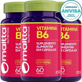 KIT 3x Vitamina B6 60 Cápsulas 500mg Duom Suplementos em Oferta na Shopee