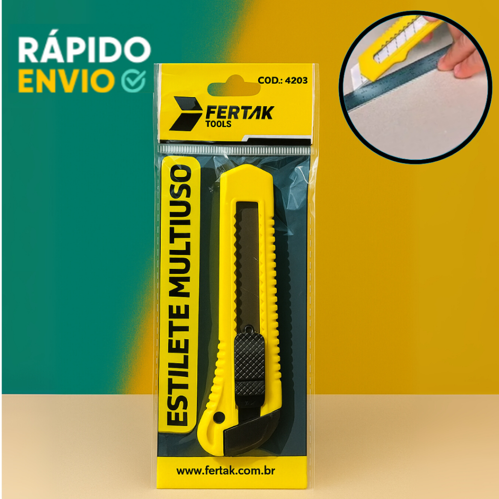 Estilete 18mm Multiuso Com Travamento e Pegada Ergonômica Uso Doméstico E Profissional em Oferta na Shopee