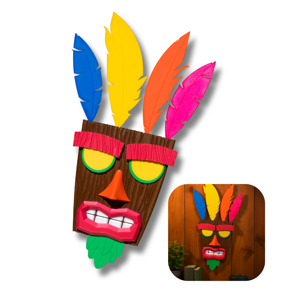 Máscara Aku Aku Crash - Decoração ENVIO IMEDIATO