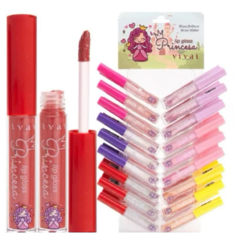 Kit 36 PCS Lip Gloss Princesa Cartela Vivai 3082.1.1