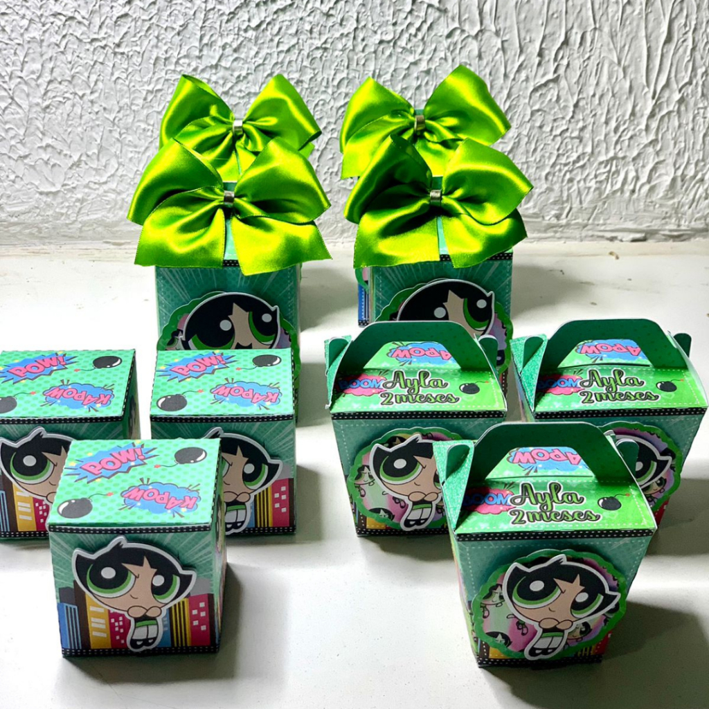 Kit Lembrancinhas Personalizadas Meninas Super Poderosas-Caixinhas Festa Infantil-Decoração Menina