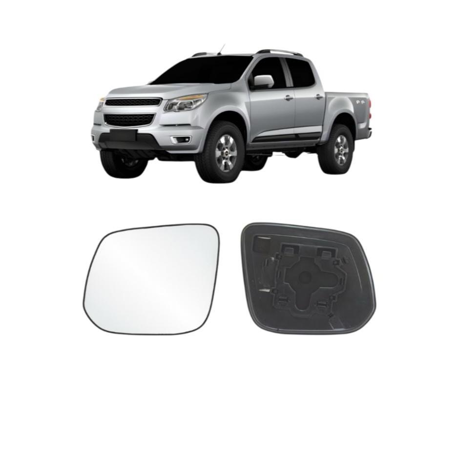 Lente Espelho Com Base Retrovisor Chevrolet S10 / 2012 Ampas S/ Rebatimento L. Esquerdo