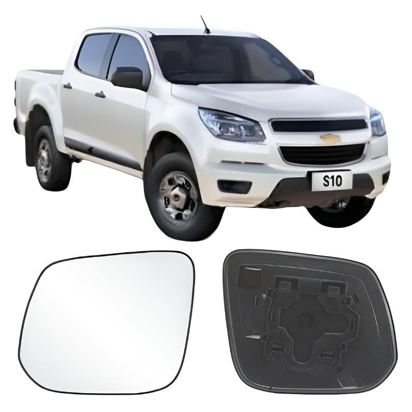 Lente Com Base Retrovisor Chevrolet S10 / 2012 Ampas S/ Rebatimento L. Direito
