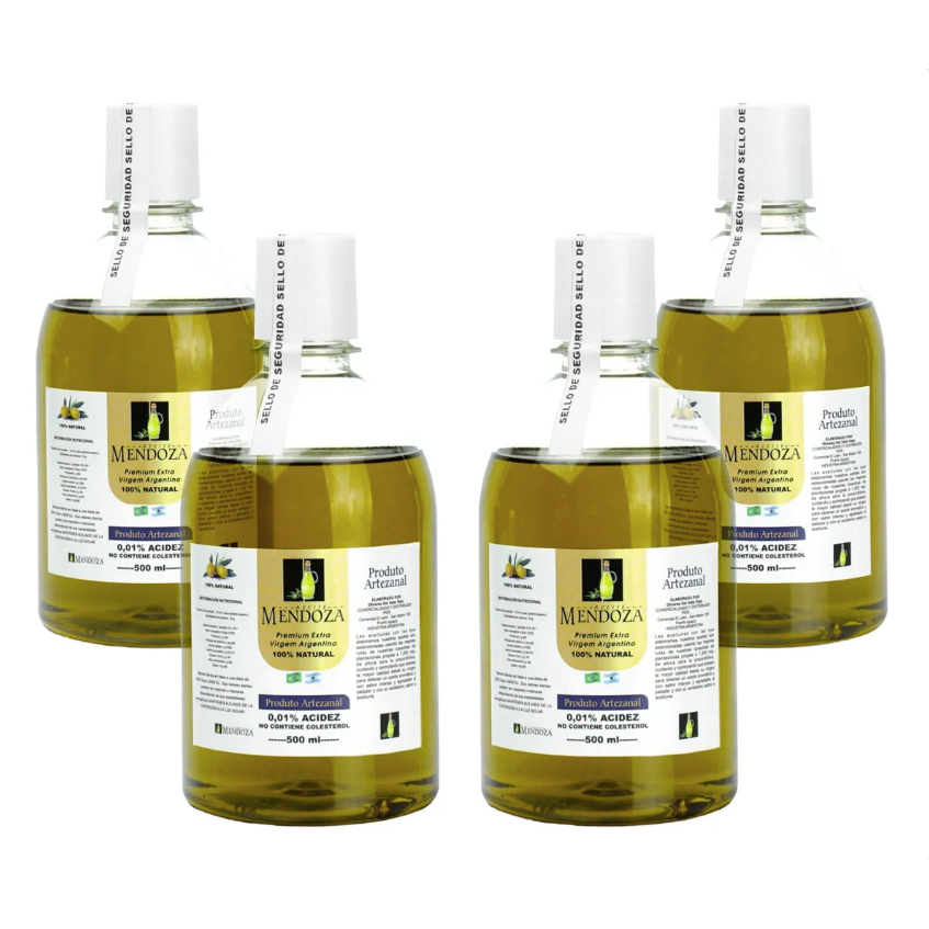 Kit 4 Azeite 0,01% Acidez Oliva Extra Virgem 500ml Mendoza em Oferta na Shopee