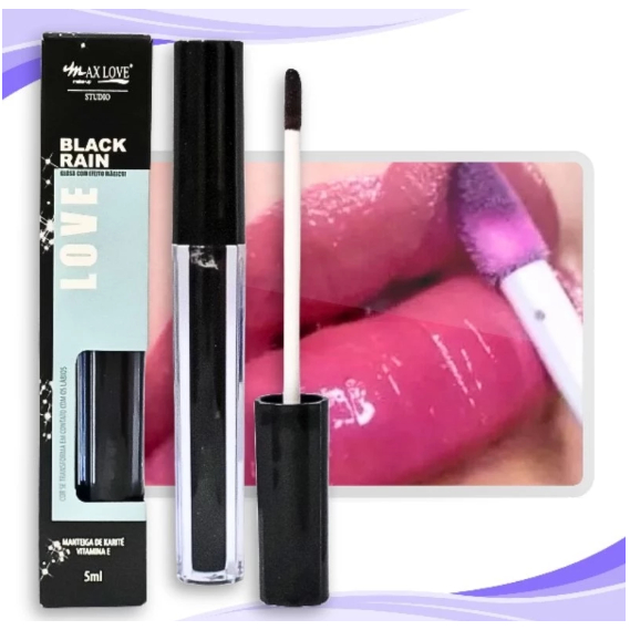 Kit Gloss Black Rain Max Love Muda de cor na boca > PH Brilho Intenso e Hidratação Efeito mágico