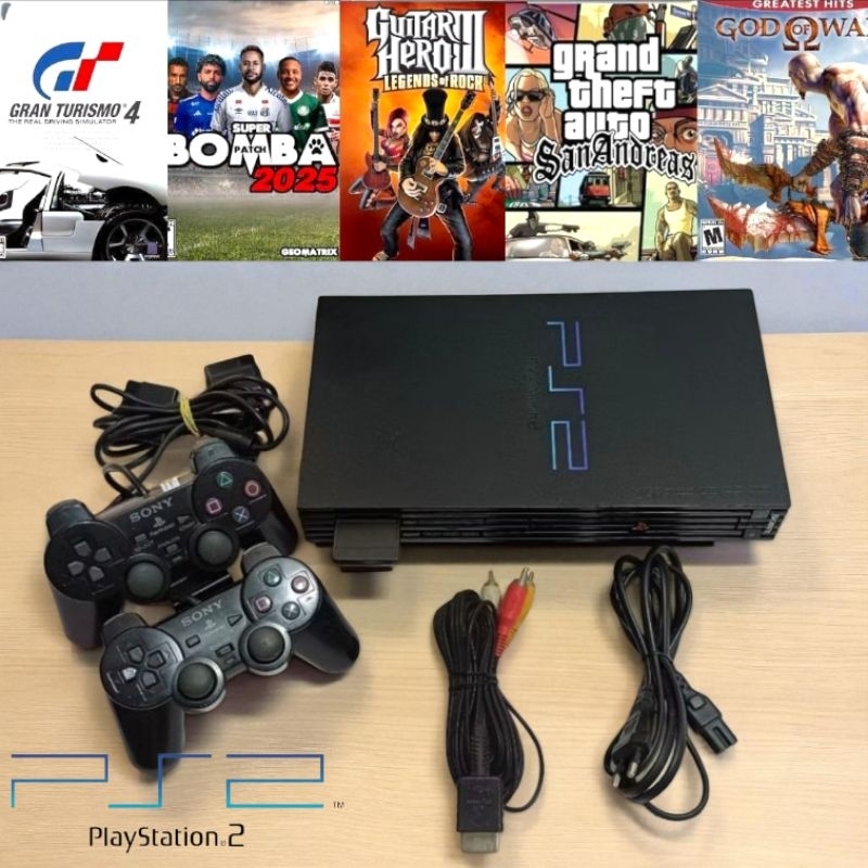 Playstation 2 Fat Lotado de jogos - Ps2 Completo - Playstation 2 Original Sony - Ps2 Original Sony 110v