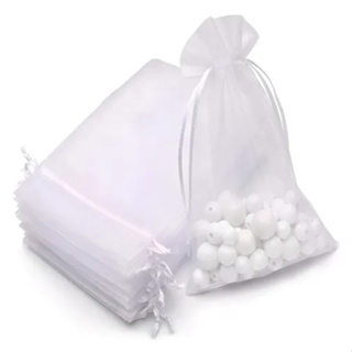 Kit 10/20/50/100 Un Saco Saquinho Organza Tule Saquinho 7x9 9x12 10x15 Branco Festa Casamento em Oferta na Shopee