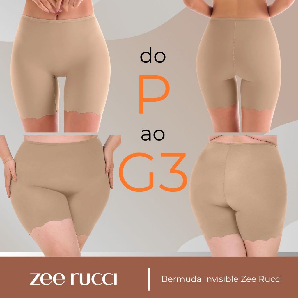 Bermuda Invisible Zee Rucci Feminina Modelador Segunda Pele Sem Costura Shortinho Invisível Para Vestido em Oferta na Shopee
