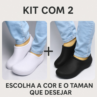 Kit 2 Babuche Cozinheira Profissional Fechado Uniforme EPI Sapato Confortável em Oferta na Shopee