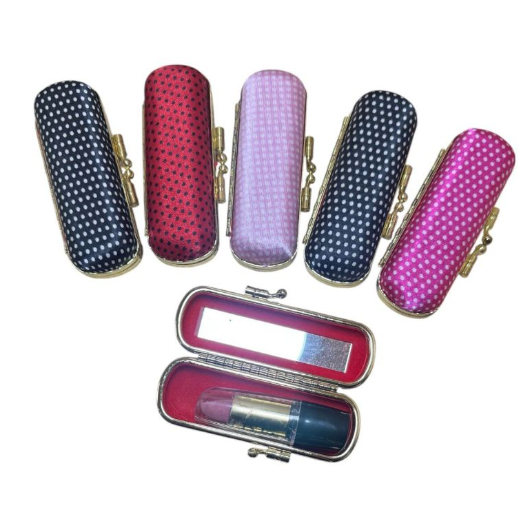 Kit Com 12/24/36/48 Peças Porta Batom Com Espelho De Bolsa Portátil Estampa Bolinha