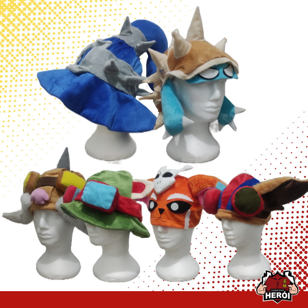 Toucas de Pelúcia League of Legends - Gorro Chapéu LOL - Personalizada - Teemo - Corki - Zyggs - Gnar - Rammus - Veigar em Oferta na Shopee