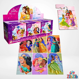 Mini Quebra Cabeça Princesas Lembrancinha Madeira em Oferta na Shopee