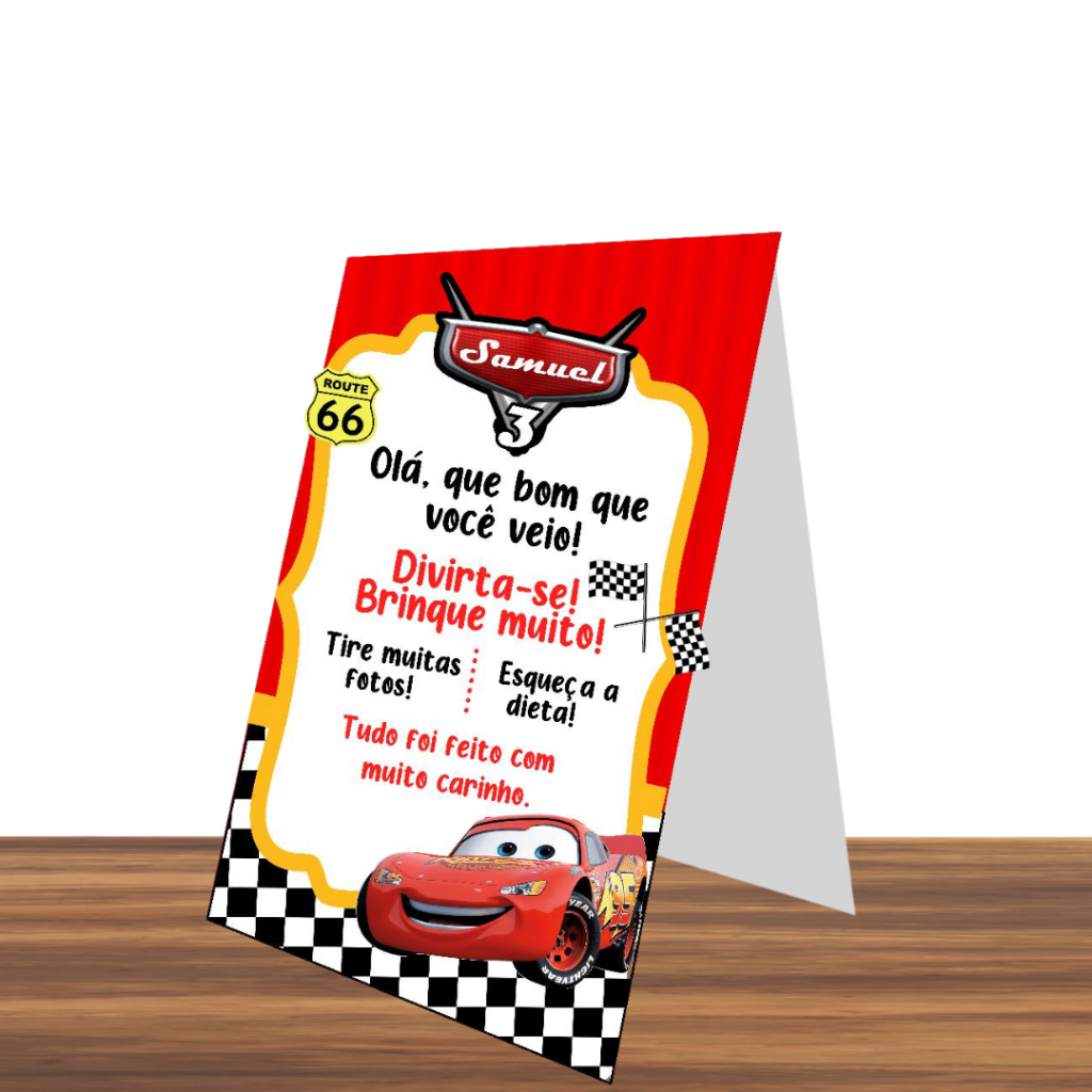 Plaquinha de Mesa Aniversário Carros Disney Personalizado | Lembrancinhas | Aniversário em Oferta na Shopee
