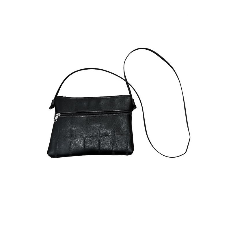 Bolsa Feminina em Couro Legítimo Retalhado - Alça Transversal