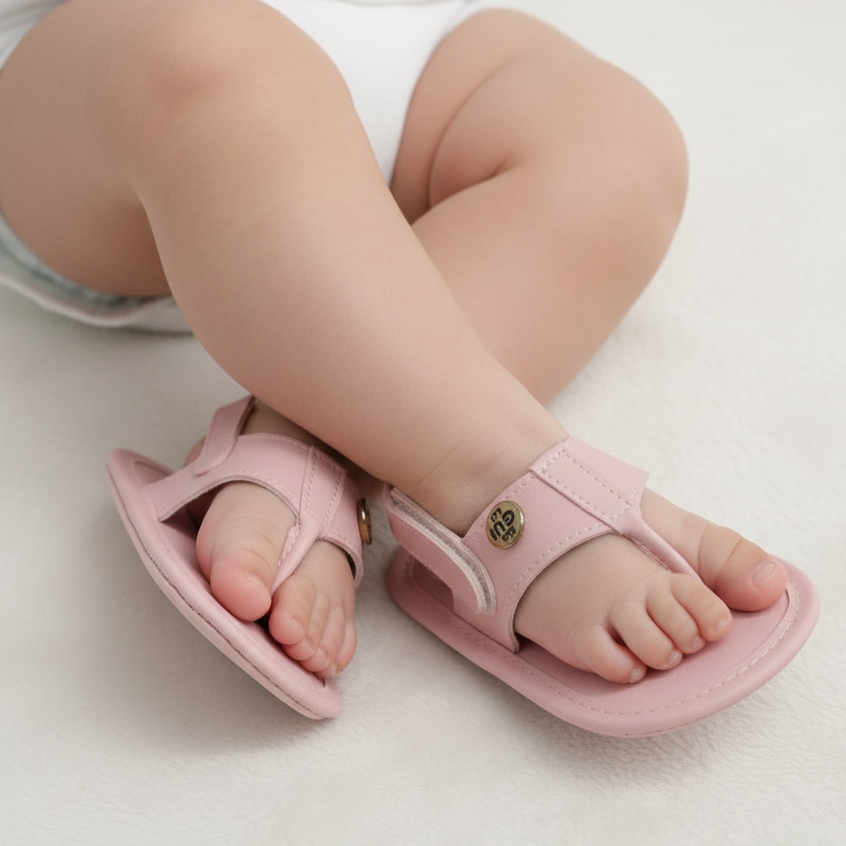 Sandália Chinelo de Dedo Bebê Menina Recém Nascido Verão Calce Fácil Confortável