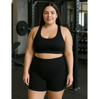 Short Fitness Plus Size Feminino Curto Reforçado Cós Alto em Oferta na Shopee