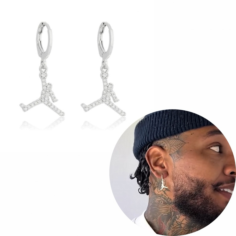 Brinco Argola Masculino Cravejado Jogador Basquete Ice Prata 925 em Oferta na Shopee