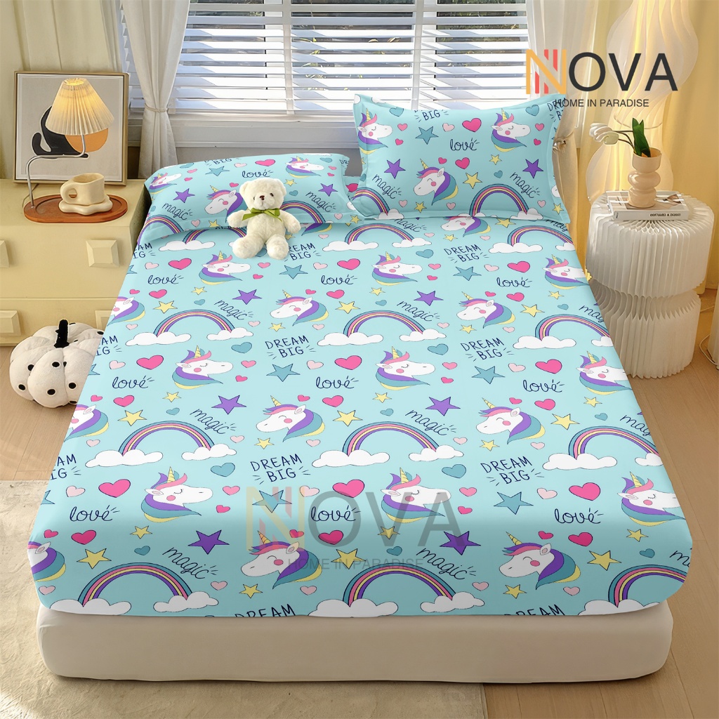 Unicórnio Jogo De Lençol 03 Peças Não desaparecerá SOLTEIRO CASAL QUEEN Percal Ponto Palito em Oferta na Shopee