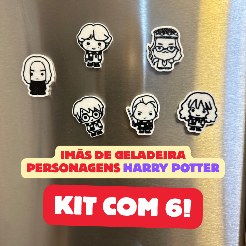 Imãs de geladeira personagens Harry potter kit com 6 colecionaveis decoração Hermione, rony , dumbledore, draco malfoy em Oferta na Shopee