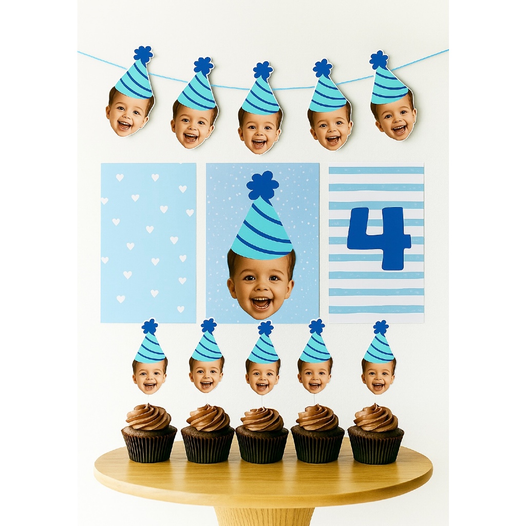 Decoração Personalizada com Foto – Festa Infantil Aniversário ou Mesversário