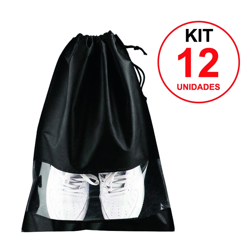 12 Unidades Sacos Com Visor Guardar Sapatos Viagem Casa