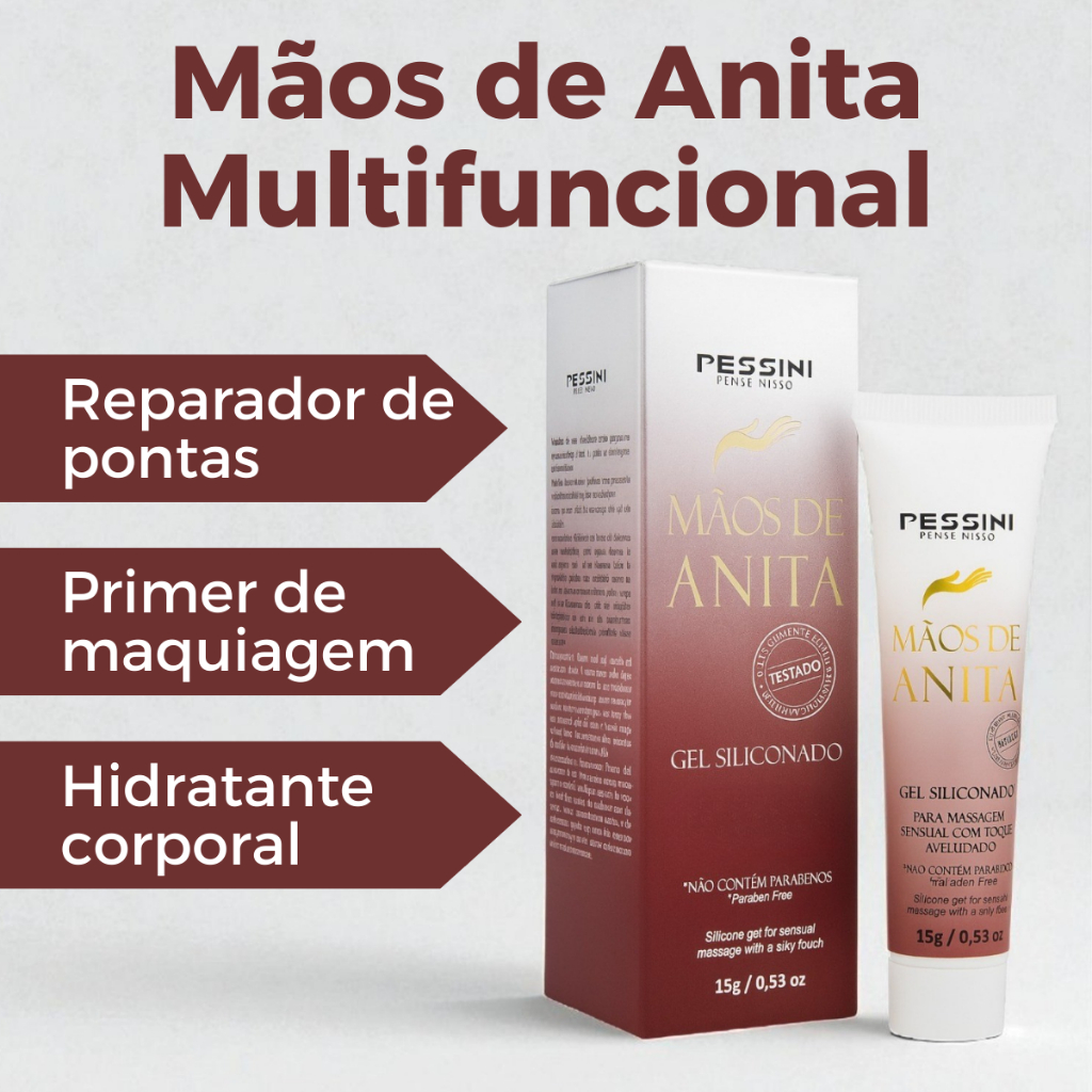 Gel Siliconado Multifunção|Reparador de Pontas,Primer Maquiagem,Hidratante de Pele-Mãos de Anita 15g