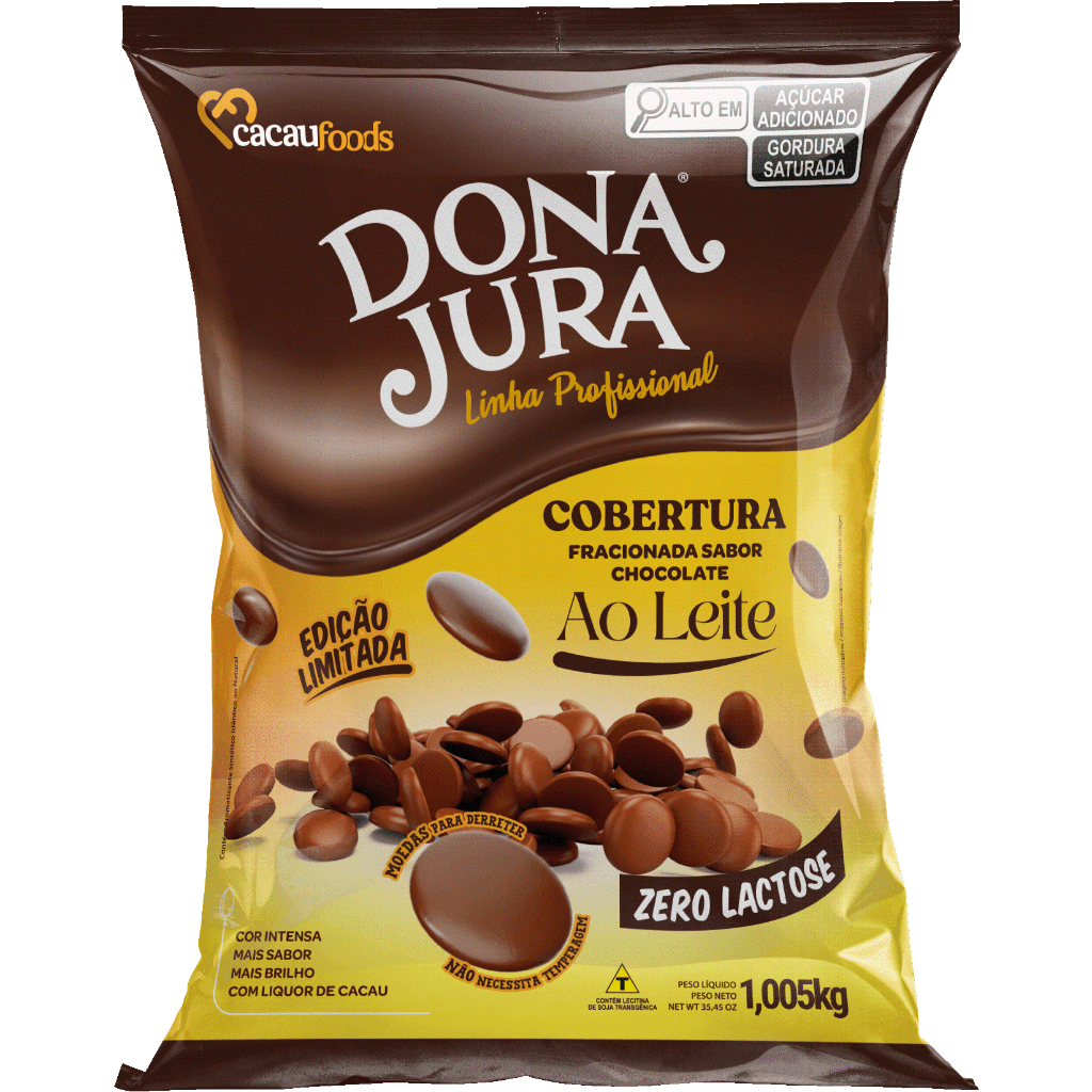 COBERTURA SABOR CHOCOLATE AO LEITE EM MOEDAS ZERO LACTOSE SEM GLUTEN 1,01KG DONA JURA em Oferta na Shopee