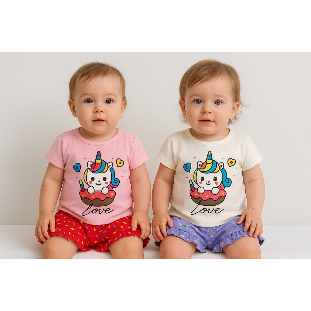 Conjunto Menina Infantil Curto Camiseta E Shorts Legging