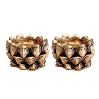 2 Castiçal Flor de Lótus Incensário Decoração com Elegancia em Oferta na Shopee