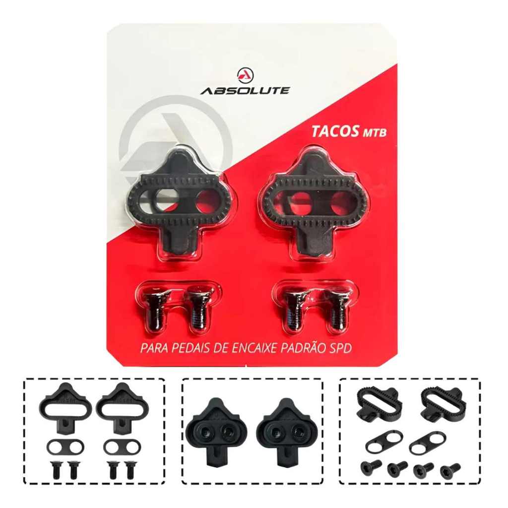 Par Tacos Taquinho Absolute Para Pedal De Clip MTB Preto Sapatilha Padrão SPD