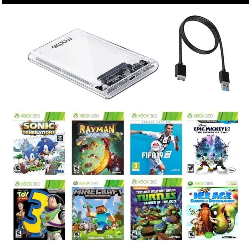 HD externo Lotado de jogos de Xbox 360