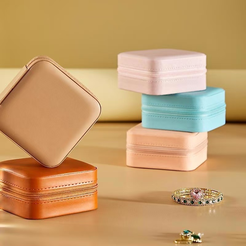kit 12 Porta Jóias Portátil Caixinha Bolsa de Armazenamento Colar Brincos Anéis — imagem 2 de 2
