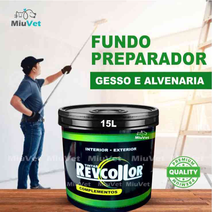 Fundo Preparador Acrílico Revcollor 15L Gesso Parede Reboco Alvenaria em Oferta na Shopee