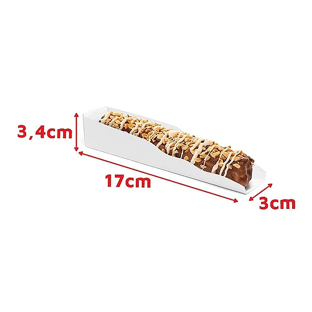 200-150-100-75-50 Caixinhas Caixa Embalagem Espetinho Churros Doces Finos Gourmet Branco/Kraft 17cm x 3,4cm x 3cm