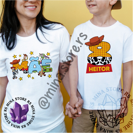 Camiseta Adulto OU Infantil Festa de Aniversário Toy Story