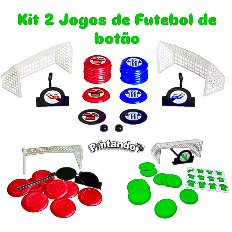 Kit 2 Jogos de Futebol de Botão Jogo de botão Brinquedo Lembrancinha Festa Infantil