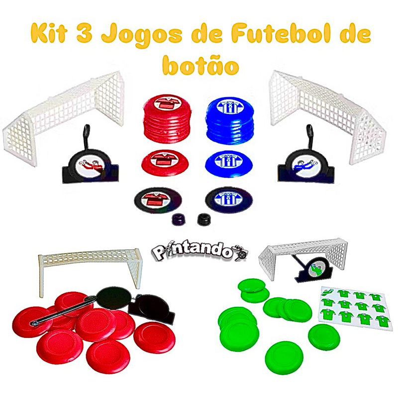 Kit 3 Jogos de Futebol de Botão Jogo de Botão Brinquedo Lembrancinha Festa Infantil