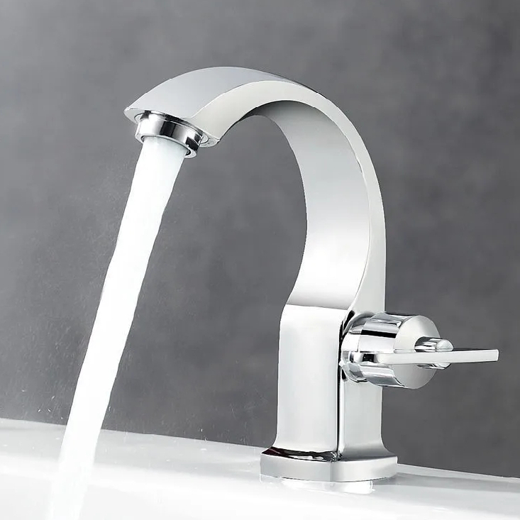 Torneira Banheiro bancada aço inox  Moderna Cuba Lavabo luxo Metal Brilhante em Oferta na Shopee