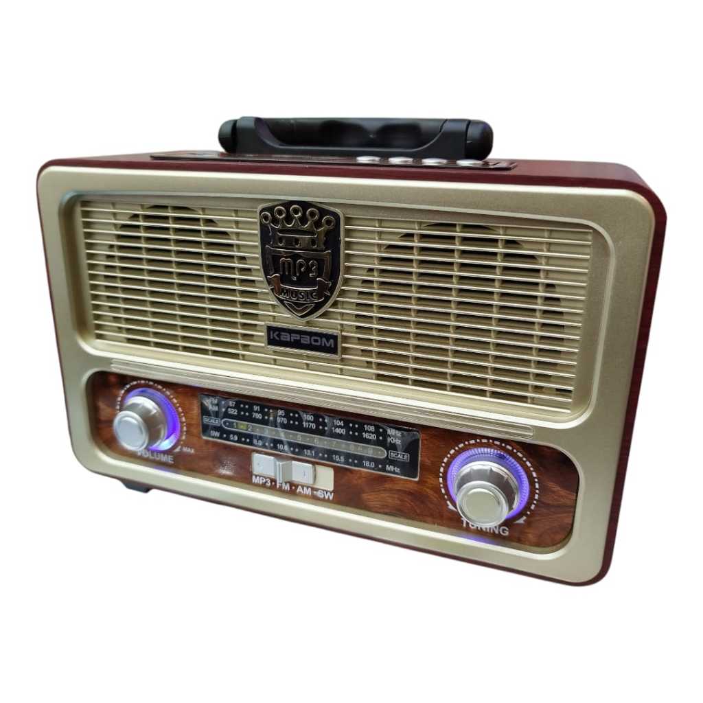 Rádio Am Fm Antigo Retrô Bluetooth Portátil Recarregável KAPBOM KA-3173
