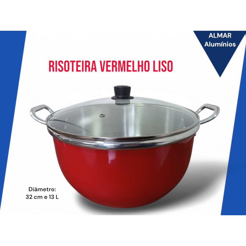 Risoteira Grande 32 cm 13 litros alumínio grosso ,Almar em Oferta na Shopee