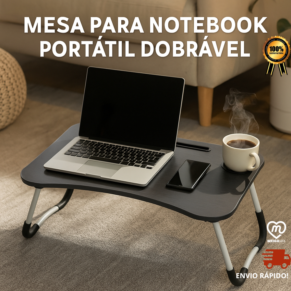 Mesa Dobrável Portátil Para Notebook Suporte Notebook Tablet Cama Sofá Refeição Home Office Mesinha