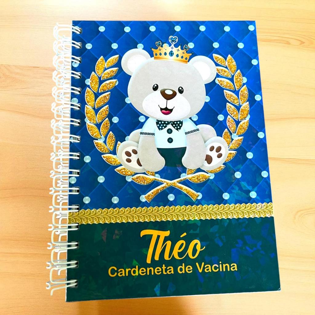 Caderneta Vacinação Ursinho Realeza Menino Personalizada Com Nome Ursinho Príncipe