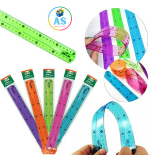 Régua Flexível 30 cm  Regua Colorida Escolar Régua Escolar em Oferta na Shopee