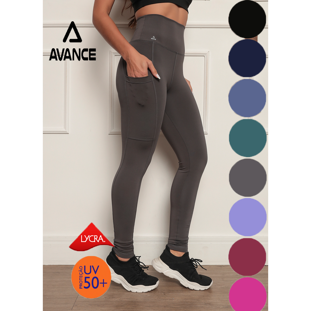 CALÇA LEGGING POLIAMIDA BOLSO CÓS ALTO ZERO TRANSPARENCIA REF:025 em Oferta na Shopee