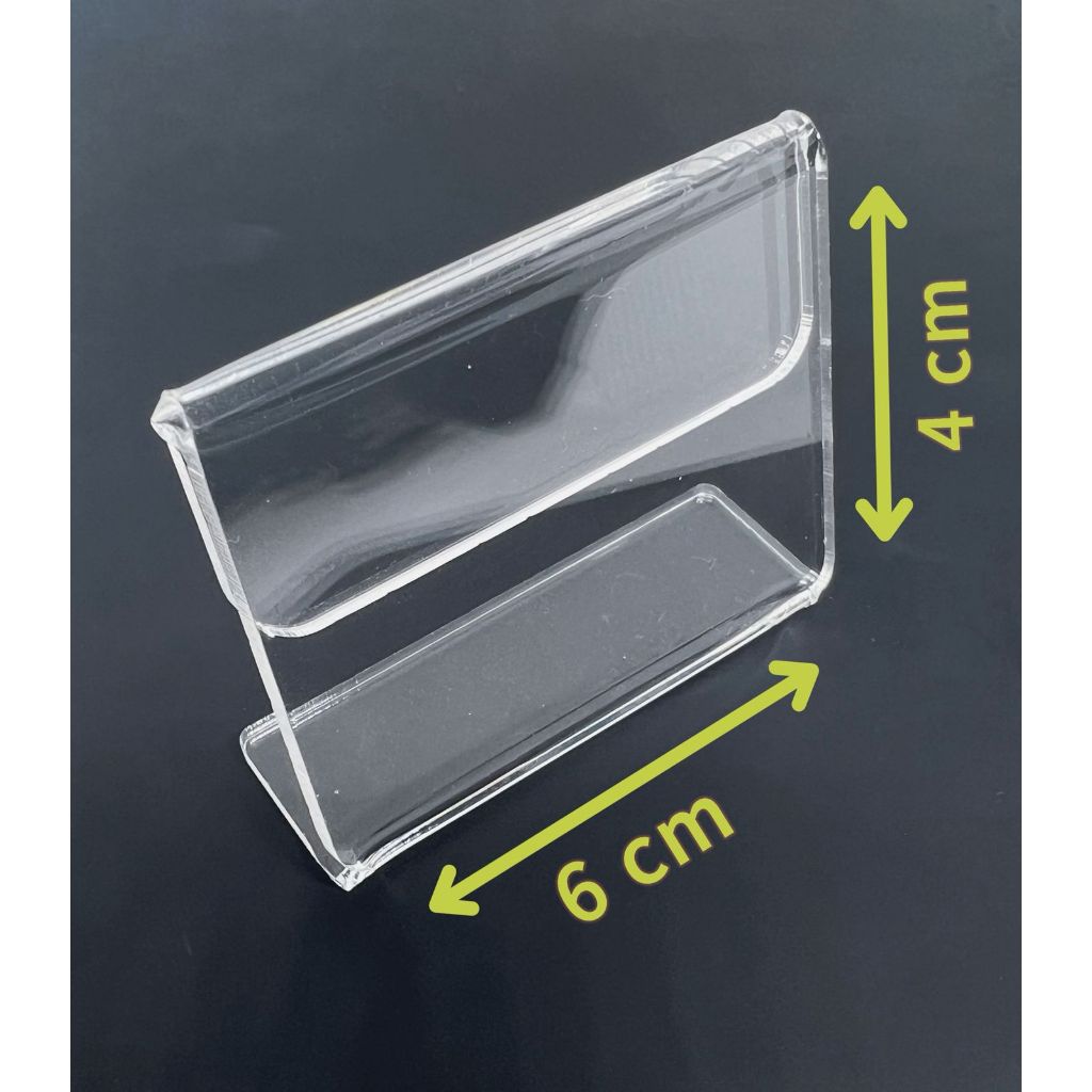KIt Displays Acrílicos 6x4cm Porta Preço para Buffet e Vitrine Mesa Suporte e Informações