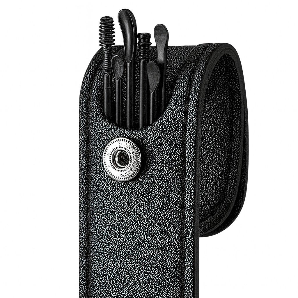 Cotonete Removedor Cera de Ouvido Kit 7 Peças Aço Inox Limpeza Fácil Cor Preto