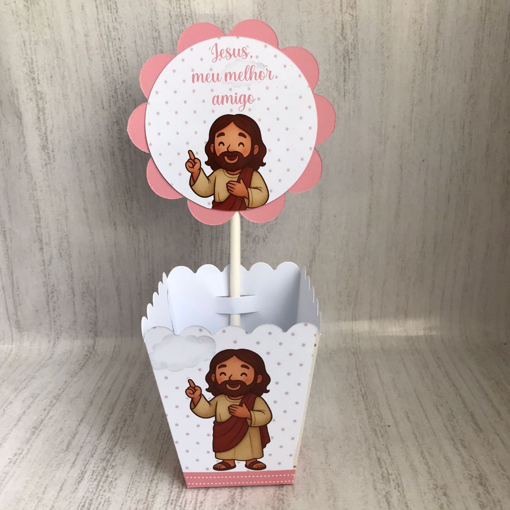 Centros de mesa Jesus, meu melhor amigo Personalizado com Nome | Cachepot Festa Infantil Chá Aniversário Decoração