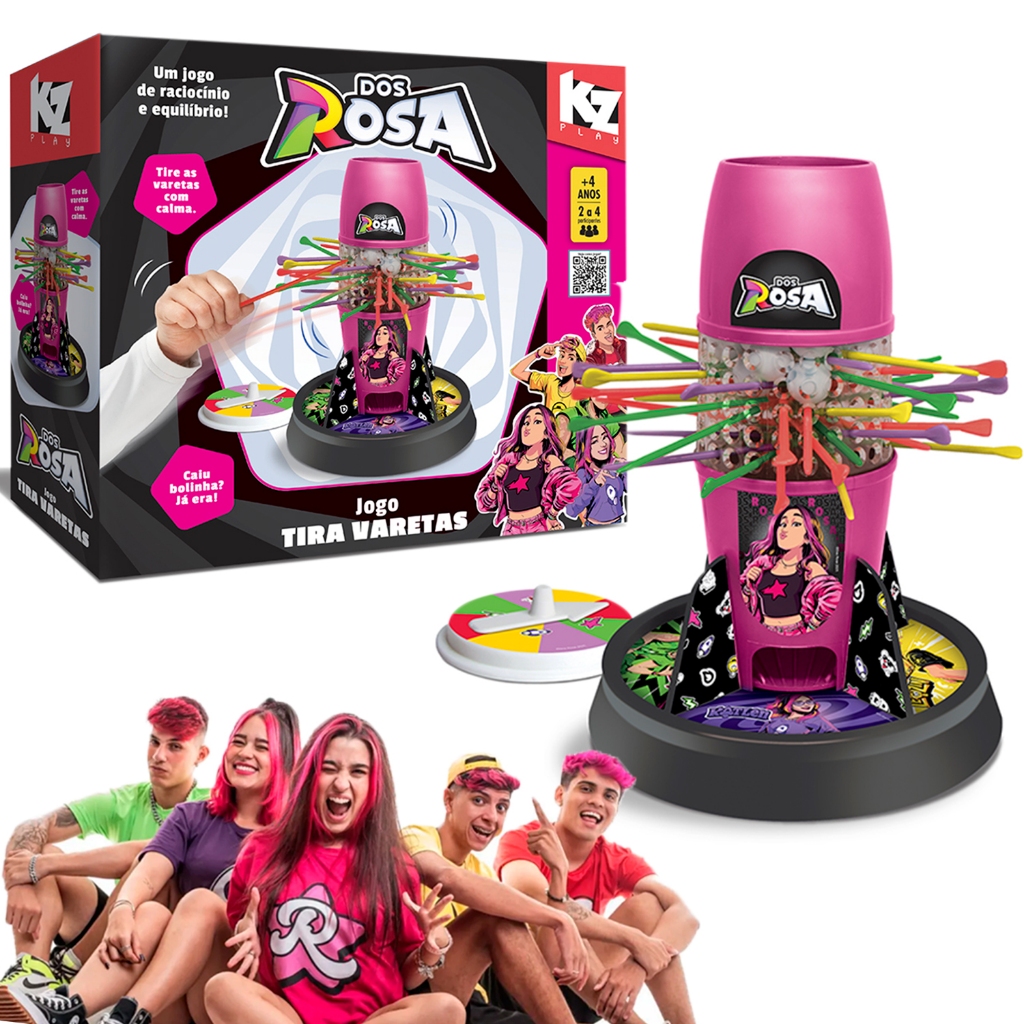 Jogo Tira Varetas dos Rosa Emilly Vicky Brinquedos de Menino e Menina Jogos de Tabuleiro Elka